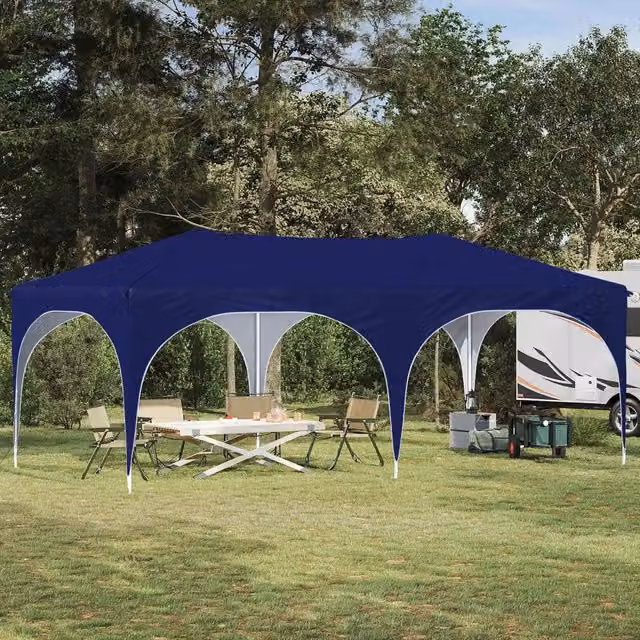 Tenda per feste a pop-up-Gazebo Blu 575 x 288 x 245 cm Tessuto Oxford 178721