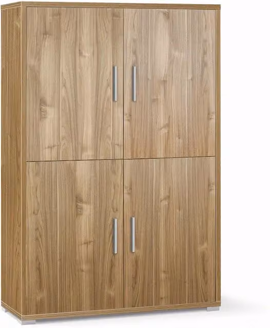 Armadio mobile 4 ante 108x41x161H cm in kit di montaggio colore Noce Stelvio