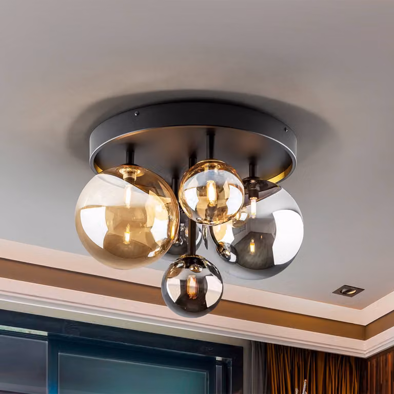 Schuller Valencia Plafoniera a LED Dark, Multicolore, Soggiorno / Sala da pranzo, Vetro, Plafoniera LED
