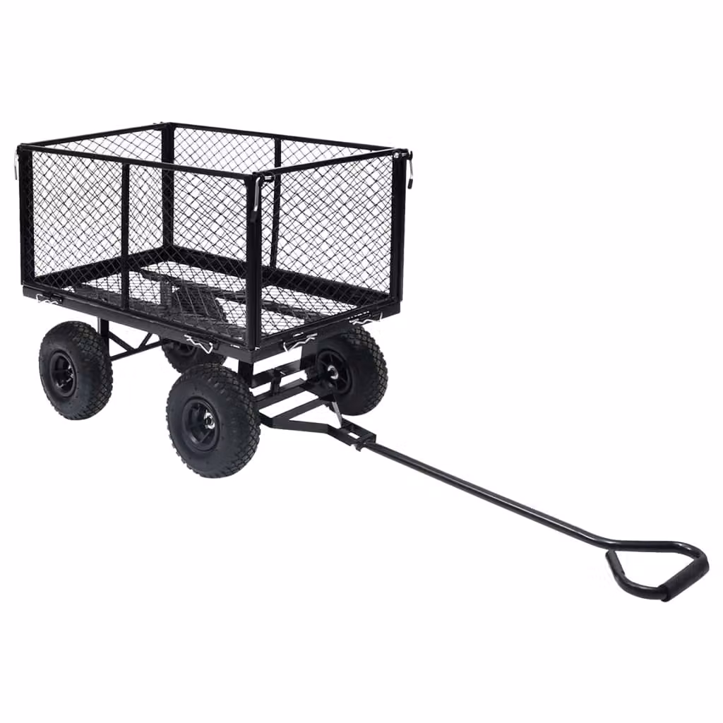 The Living Store Carrello da giardino nero 350 kg