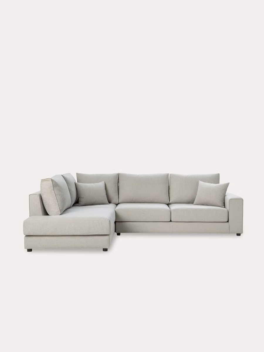Divano angolare Orson Kenay Home, modello a media sinistra, colore perla, design moderno in tessuto con cuscini inclusi – 2