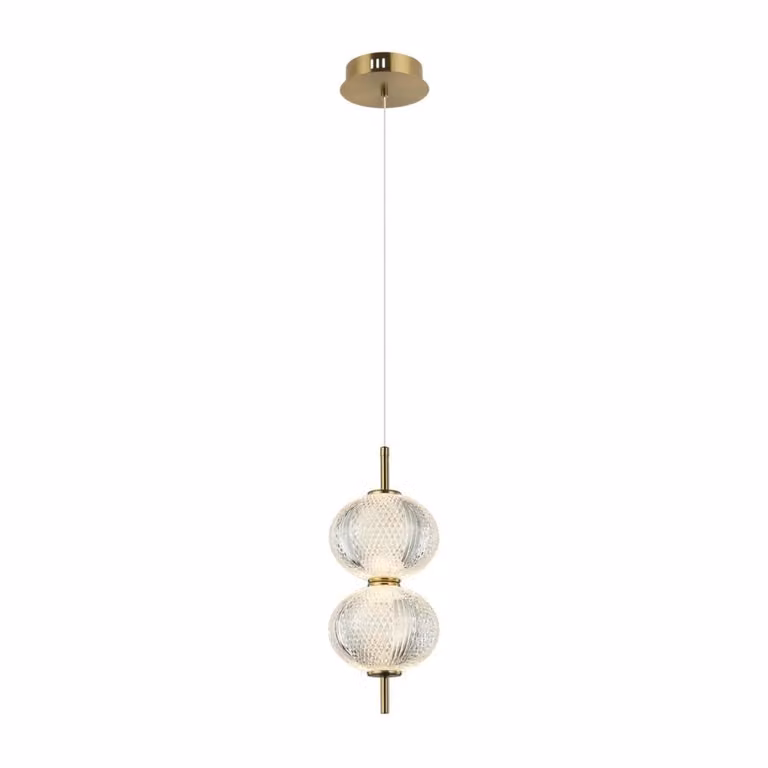 Lampada a sospensione decorativa per soggiorno sopra il tavolo ottone decorativo vetro baubles verticale colore caldo LED 10W LAZIE Italux