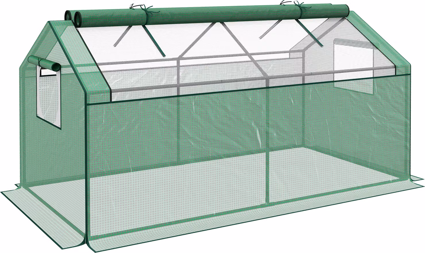 Serra in pellicola Outsunny con finestra, con protezione UV, per pomodori, per giardino o balcone, 180 x 92 x 92 cm, verde