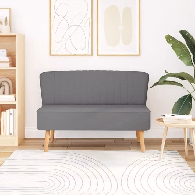 Divano in Tessuto 117x55,5x77 cm Grigio Chiaro 244070