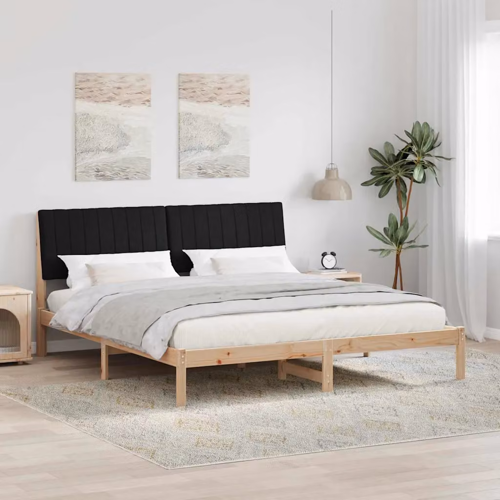 Struttura del letto moderna in pino massello vidaXL, colore marrone, L/P: 180 x 200 cm