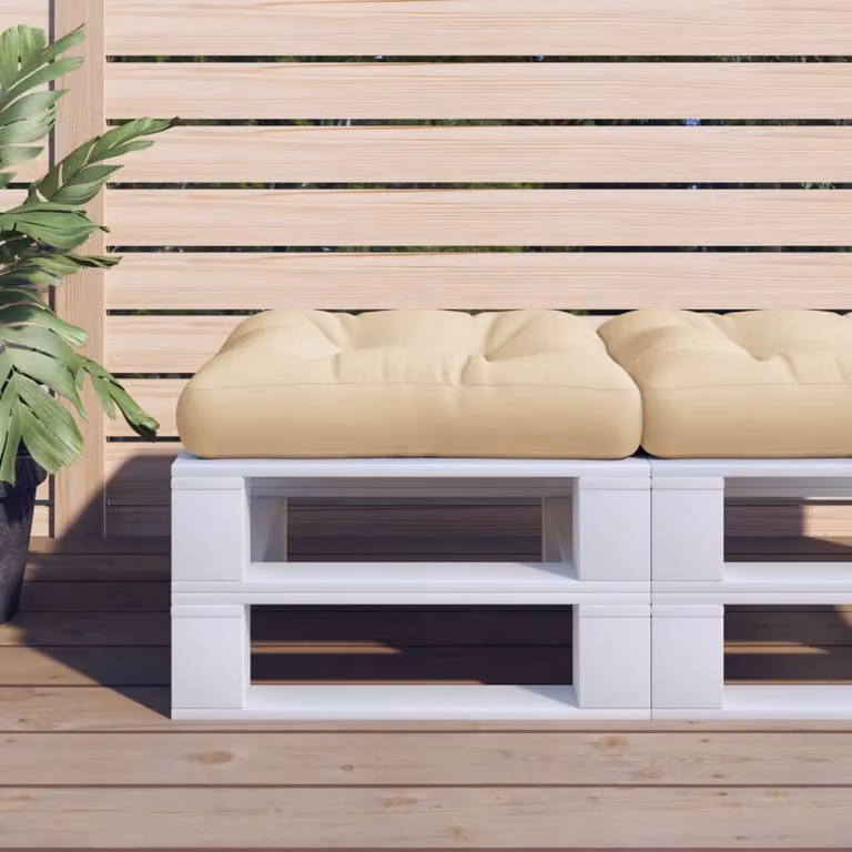 vidaXL Cuscino per Pallet Beige in Poliestere, L/P/H: 60 x 60 x 12 cm