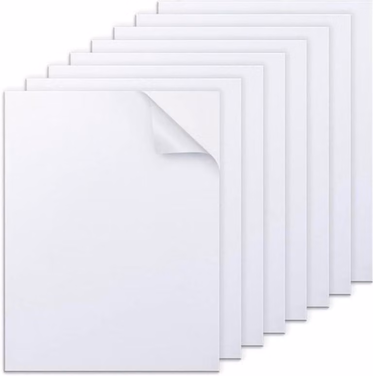 Set di 8 pannelli in schiuma bianca autoadesivi, dimensioni 300mm x 200mm x 2mm, ideali per mobili, porte e progetti creativi