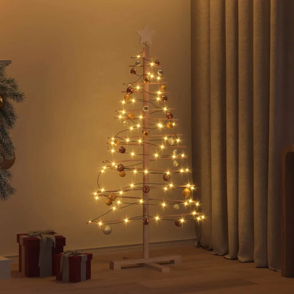 vidaXL Albero di Natale in legno Marrone 125 cm Bambù