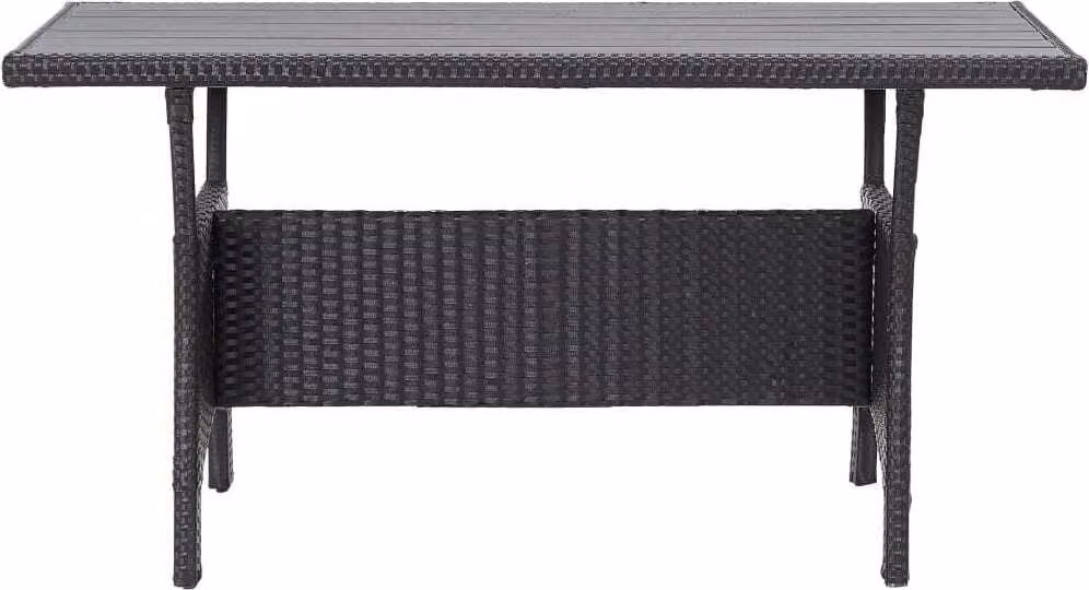 Tavolo da Giardino Nero 120x70x66 cm in Polyrattan