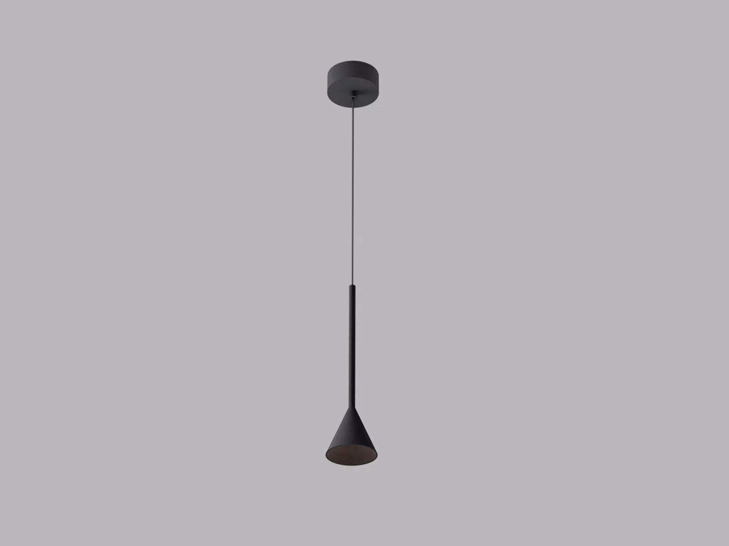 Apparecchio LED a sospensione KONO Z CRI90 dimmerabile, Variante: KONO Z, nero, ON/OFF