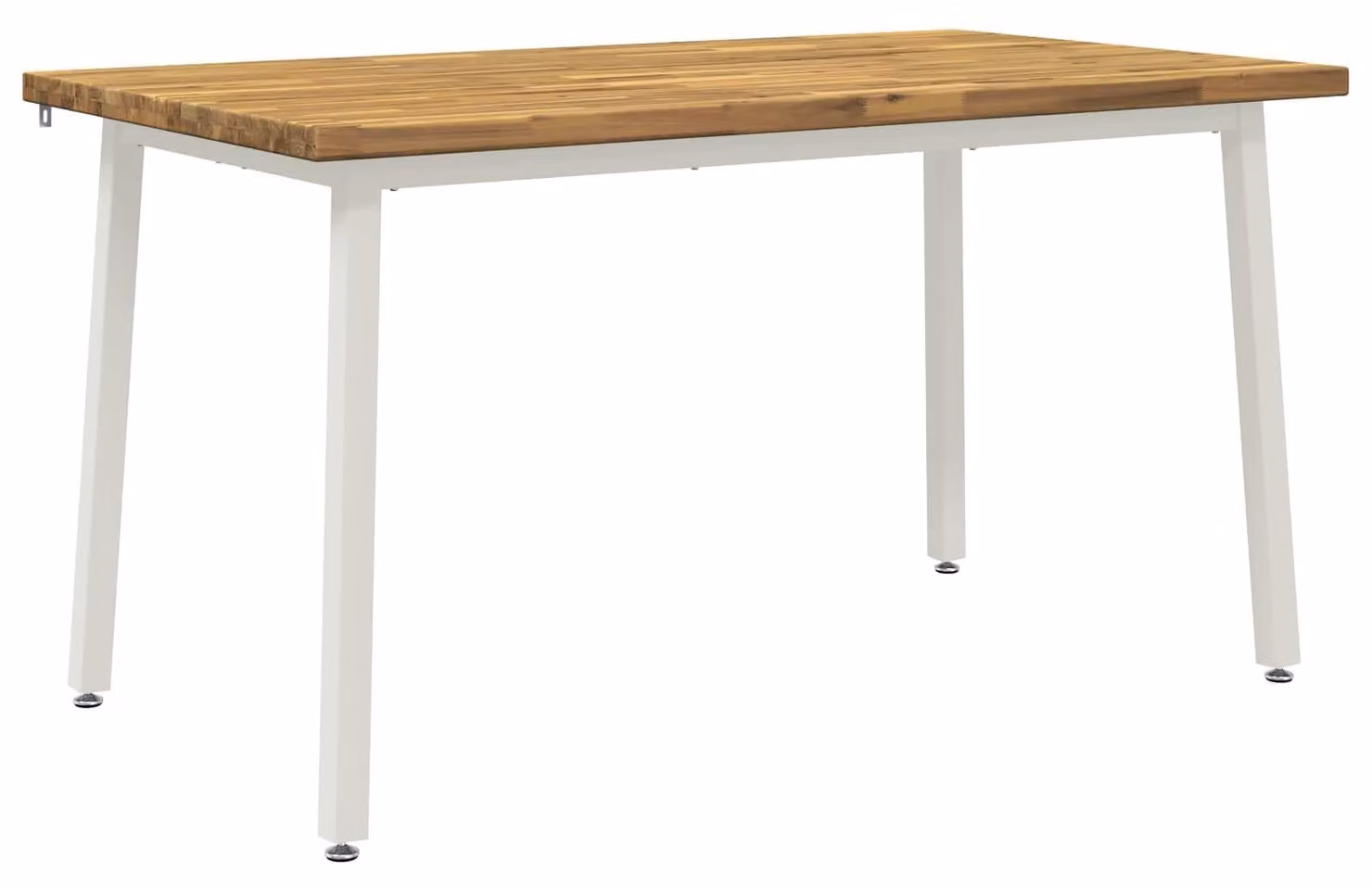 140 x 70 x 75 cm. Mobile in legno massello di acacia, finitura naturale e color caffè