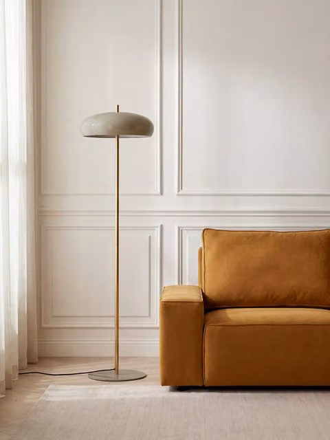 Lampada da terra Gabs Kenay Home grigia con dettagli oro/ottone in metallo H: 153 cm, L: 40 cm, P: 40 cm – 1