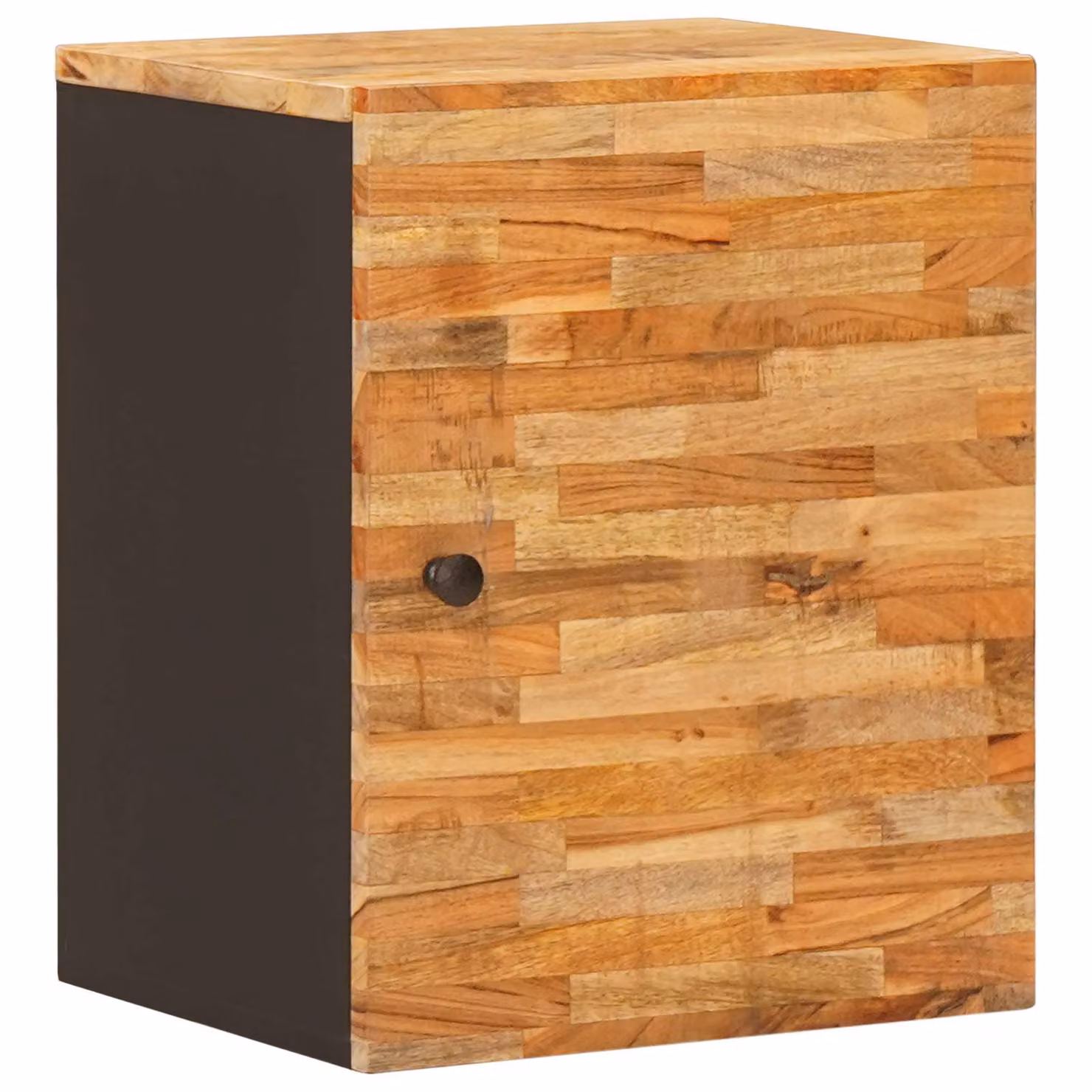 Mobile Appeso da Bagno vidaXL in Legno di Mango Naturale con Ante a Battente L/P/H: 38 x 33 x 48 cm