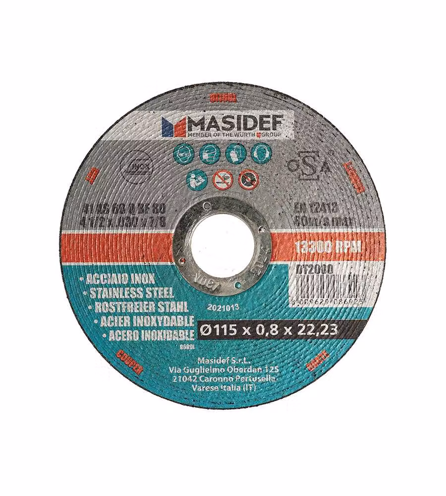 Masidef Disco Taglio per Acciaio Inox - 115x0.8mm