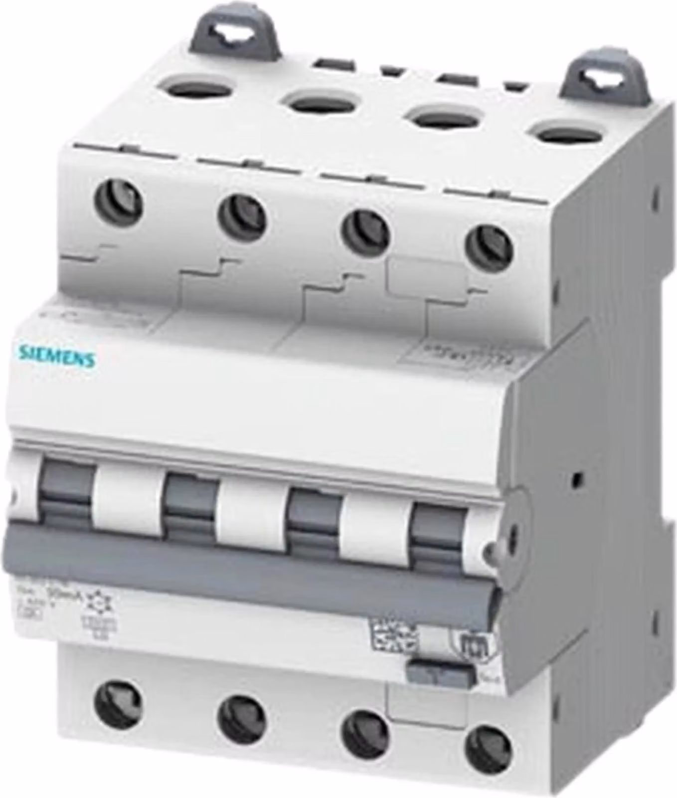 Interruttore Siemens FI/LS, 6 kA, 4P, tipo A, 30 mA, C, 16A, 400V, 1 pz.
