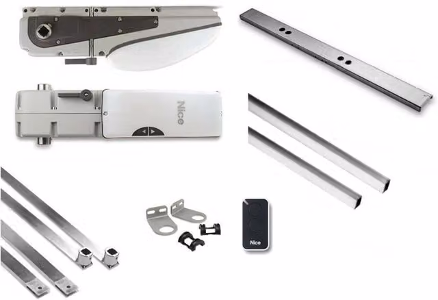 Kit per porte basculanti con contrappesi Nice TNLKCE disponibile in nero o argento per garage e box
