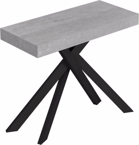 Consolle allungabile Saki Premium Itamoby colore cemento e gambe antracite L: 90 cm, P: 40 cm, H: 77 cm – 1