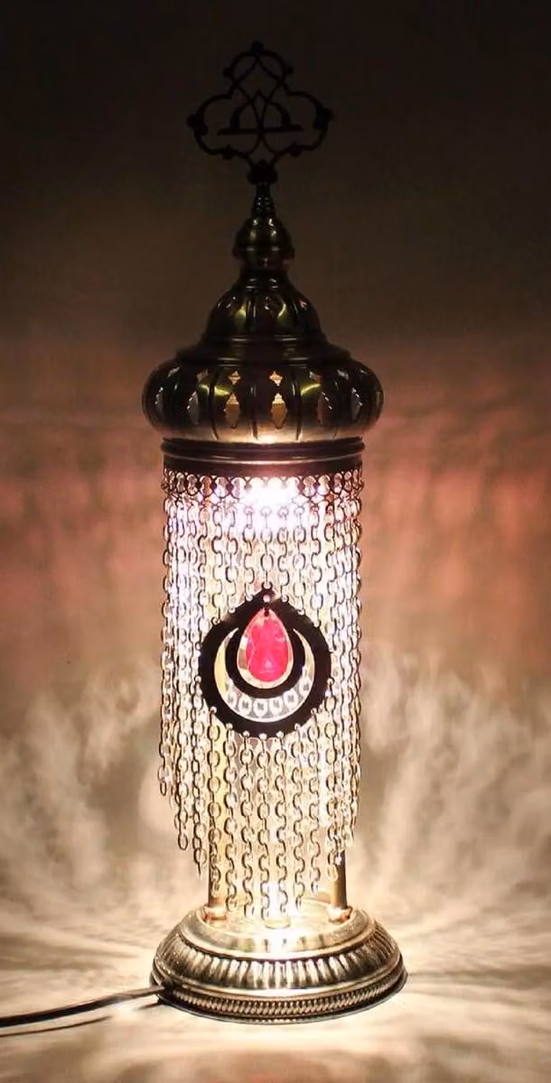 Casa Padrino lampada da tavolo bronzo / rosa Ø 20 x H. 75 cm - Lampada da tavolo rotonda - Lampade da tavolo decorative di design - Lampade da tavolo - Luci decorative