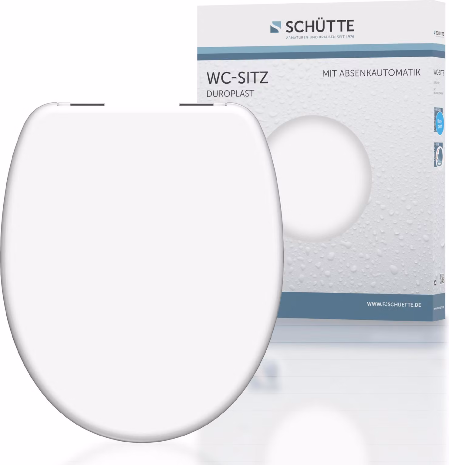 Sedile per WC SCHÜTTE con meccanismo di chiusura ammortizzata WHITE Duroplast