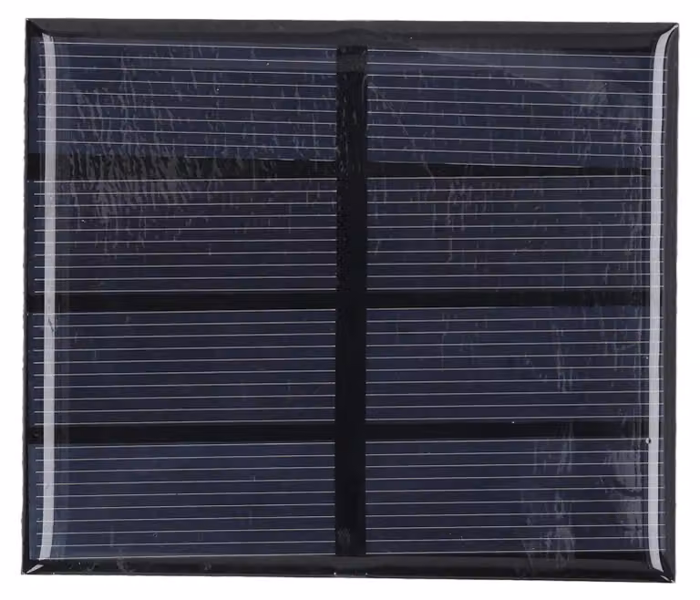 Microcella solare da 0,6 W, 2 V, policristallina, dimensioni 7x8,3 cm, ideale per progetti fai-da-te a energia solare