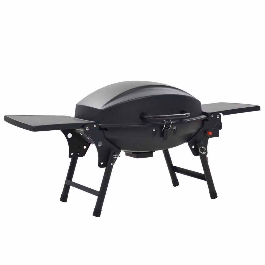 Barbecue a gas con piano cottura nero