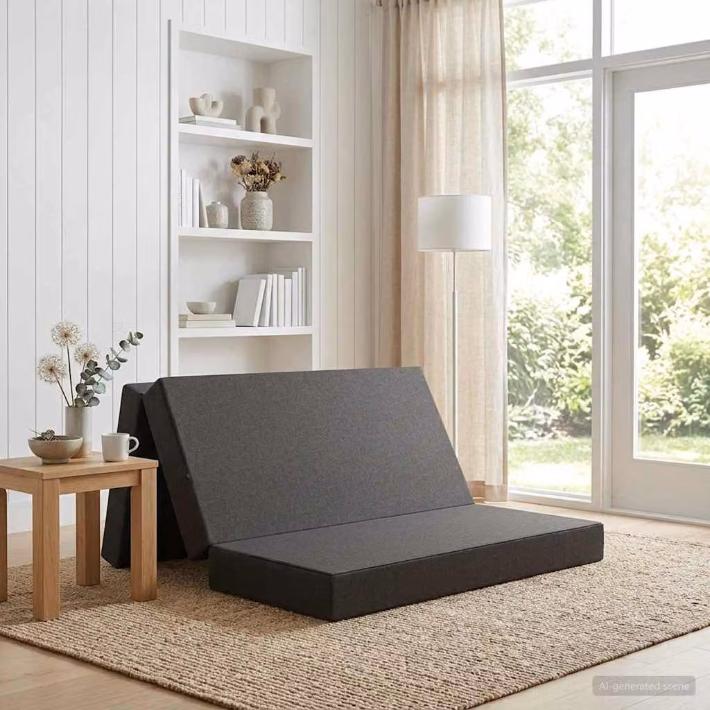 vidaXL Divano Letto Pieghevole Moderno Grigio L: 140 cm, P: 67 cm, H: 45 cm