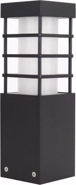 Paletto da giardino moderno SU-MA RADO II nero con attacco E27 e protezione IP54, Altezza: 25 cm