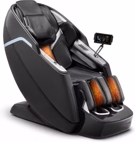 Poltrona Massaggiante VEVOR con Pista SL e Gravità Zero, Sedia Reclinabile 3D/4D con Comando Vocale AI, Riscaldamento, 36 Airbag e Schermo TFT, Rivestimento in Finta Pelle, Nero
