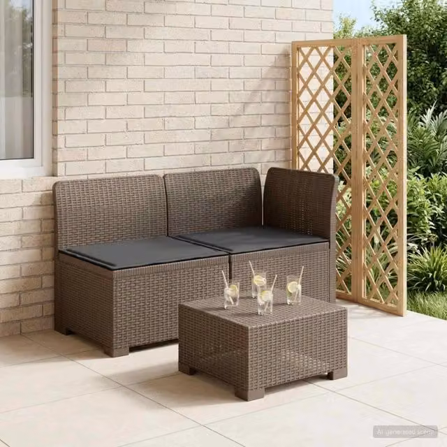 Divano da Giardino a L con Cuscini vidaXL, Design Moderno in Rattan Sintetico Grigio Antracite