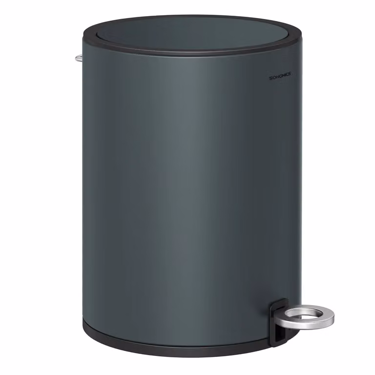 Pattumiera da Bagno con Coperchio di Chiusura Morbida Secchio Interno Rimovibile, Grigio Verdastro / 3L