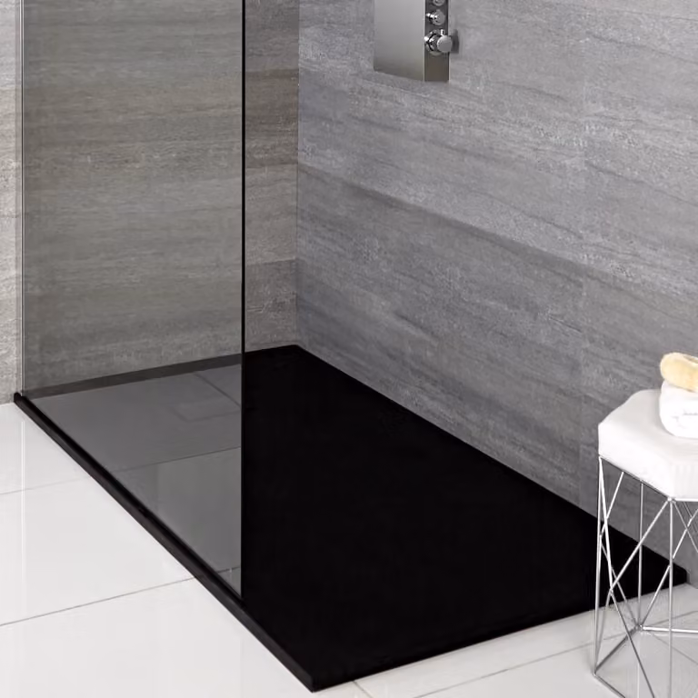 Piatto Doccia Effetto Ardesia Bianco - 800mm x 800mm - senza Kit di Rialzo - Rockwell