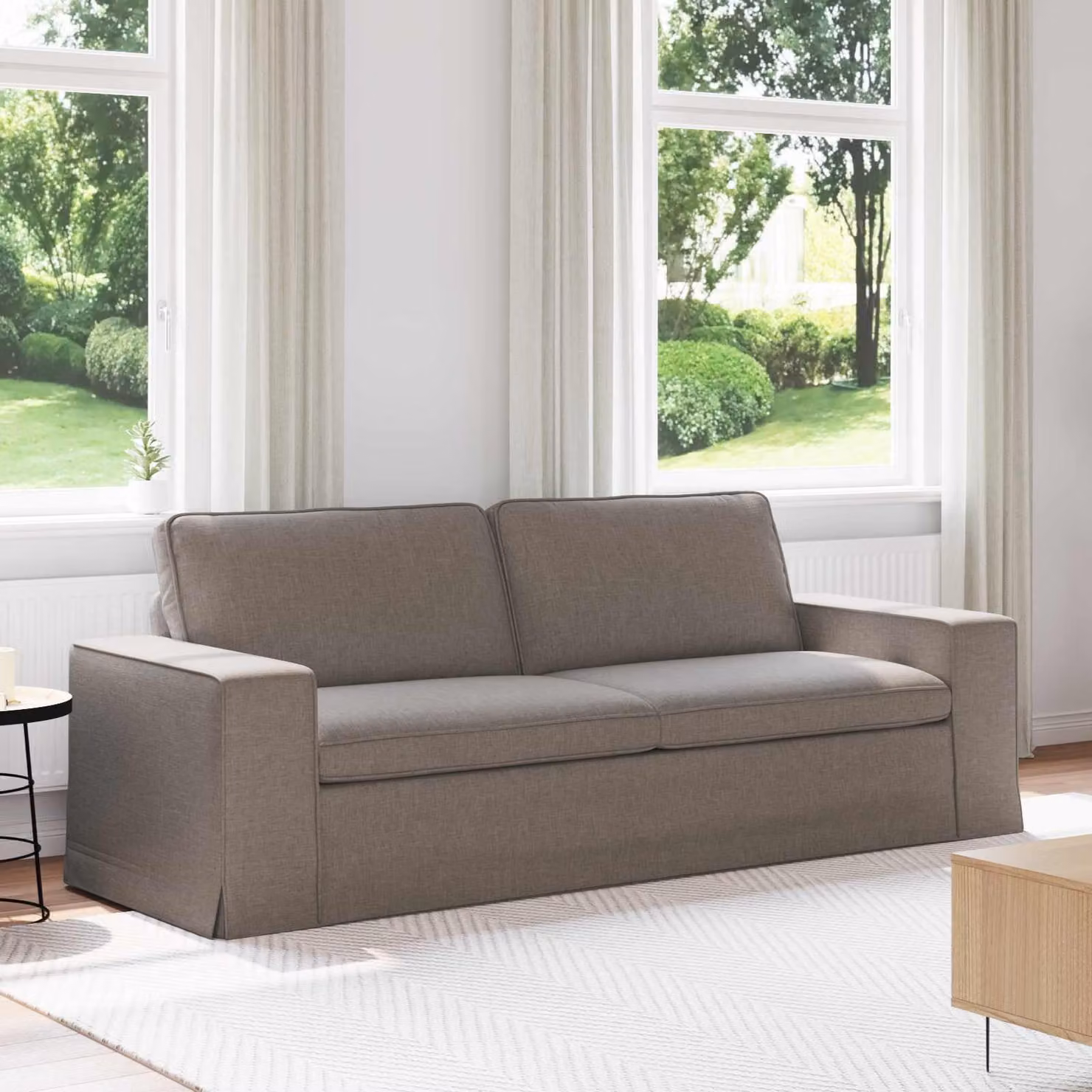 Divano moderno vidaXL Talpa in tessuto con coperture rimovibili, L: 222 cm, P: 80 cm, H: 82 cm – 1