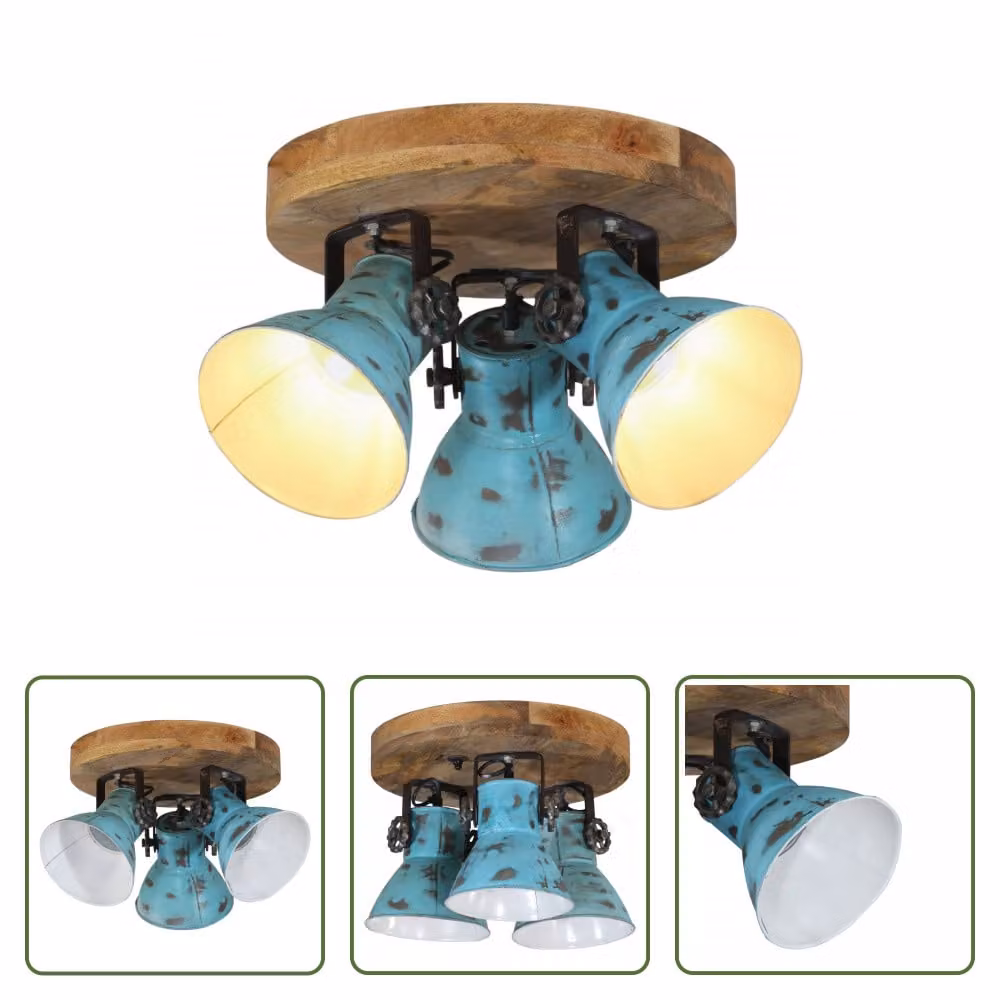 The Living Store Lampada da soffitto 25 W Blu 35x35x25 cm E27