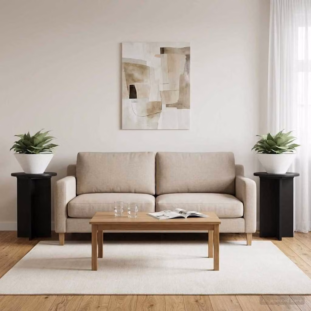 Set di 2 supporti per piante vidaXL in legno colore nero Ø29,5 x 40 cm