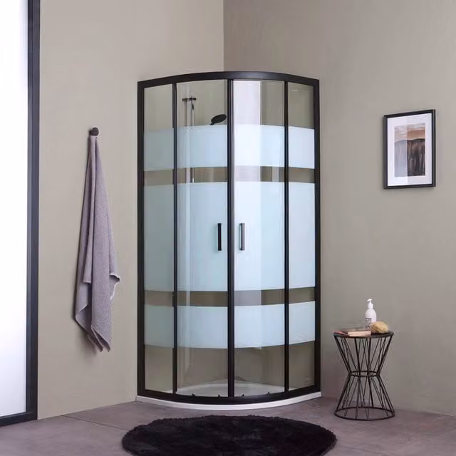 Box doccia angolare 90x90 profili neri