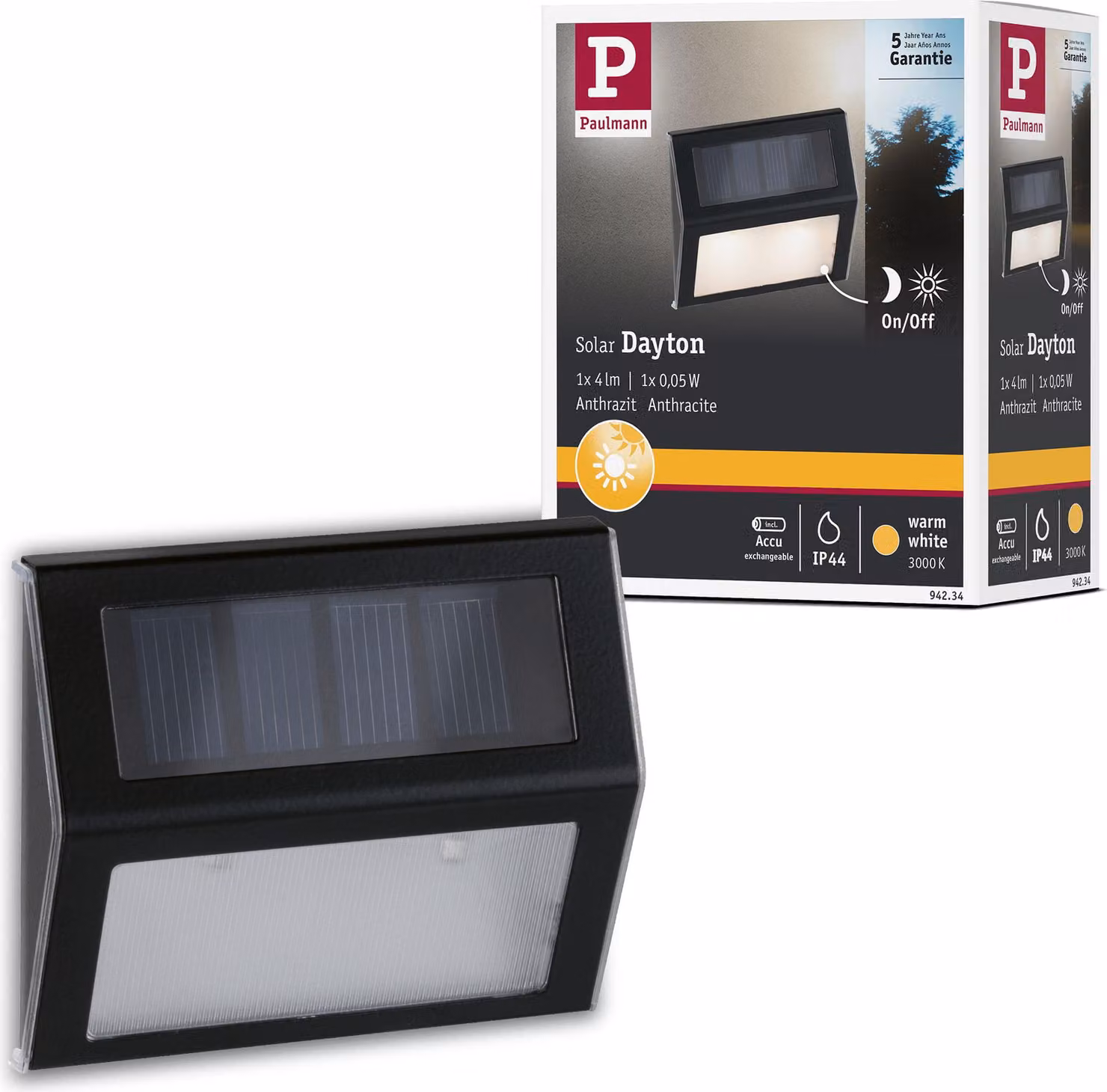 Lampada a LED solare Paulmann per scale, modello Dayton