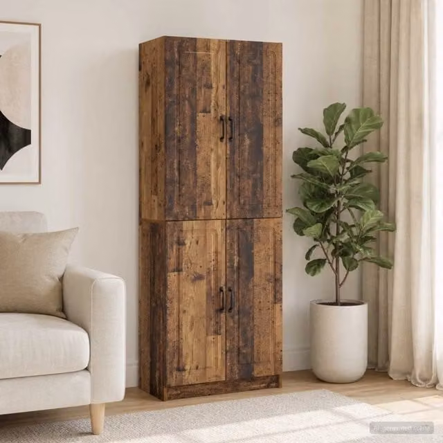 Set di 2 armadi moderni vidaXL in legno ingegnerizzato marrone per camera da letto o soggiorno – 1