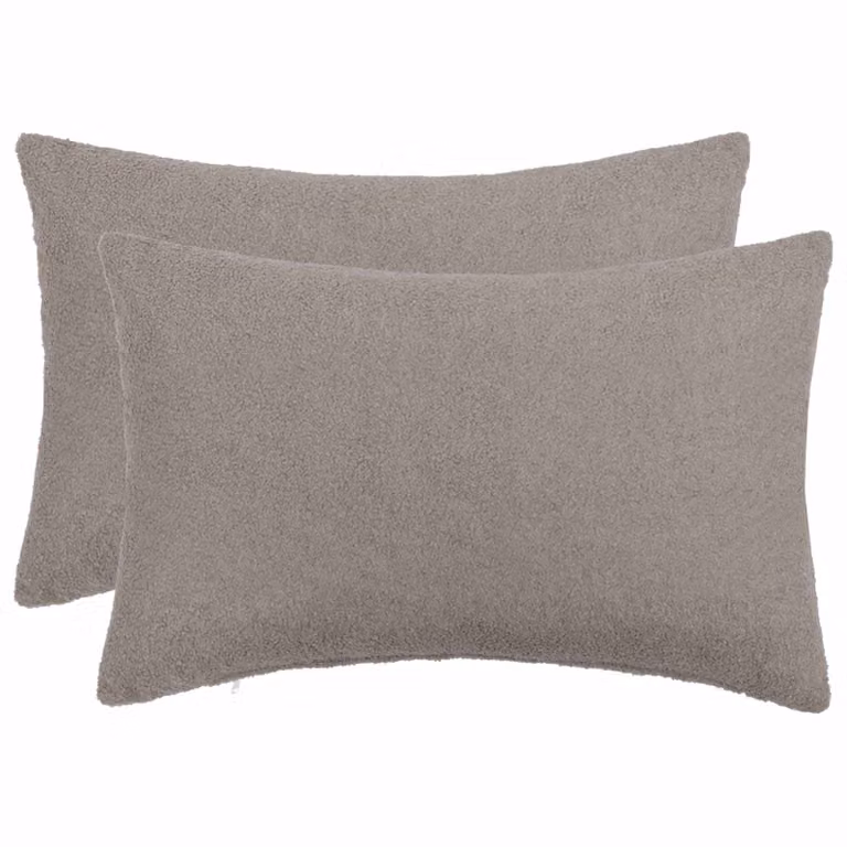 Set di 2 federe vidaXL HEERLEN in tessuto bouclé grigio chiaro, L 40 cm x P 60 cm