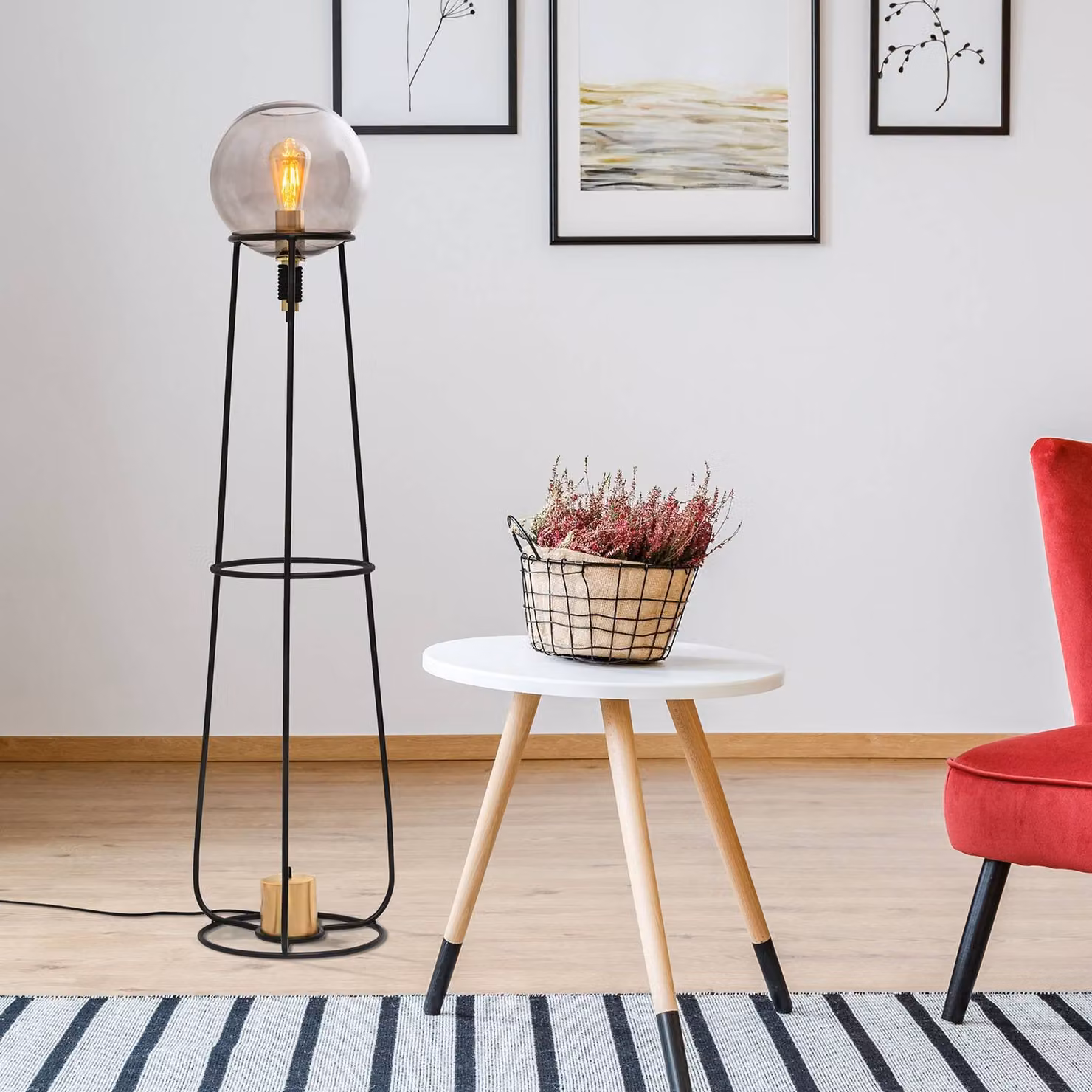 Näve Lampada da terra Stelo, Nero, Soggiorno / Sala da pranzo, Metallo, Moderno, Lampada da terra