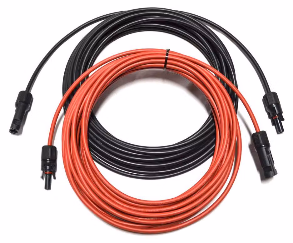 Cavo di prolunga per impianti solari rosso/nero 4 - 6 mm² con spina montata 2x 9 m 4 mm²