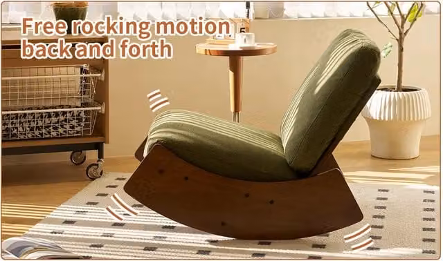 Sedia a dondolo relax ¨C Minimal ¨C struttura in legno imbottita per camera soggiorno
