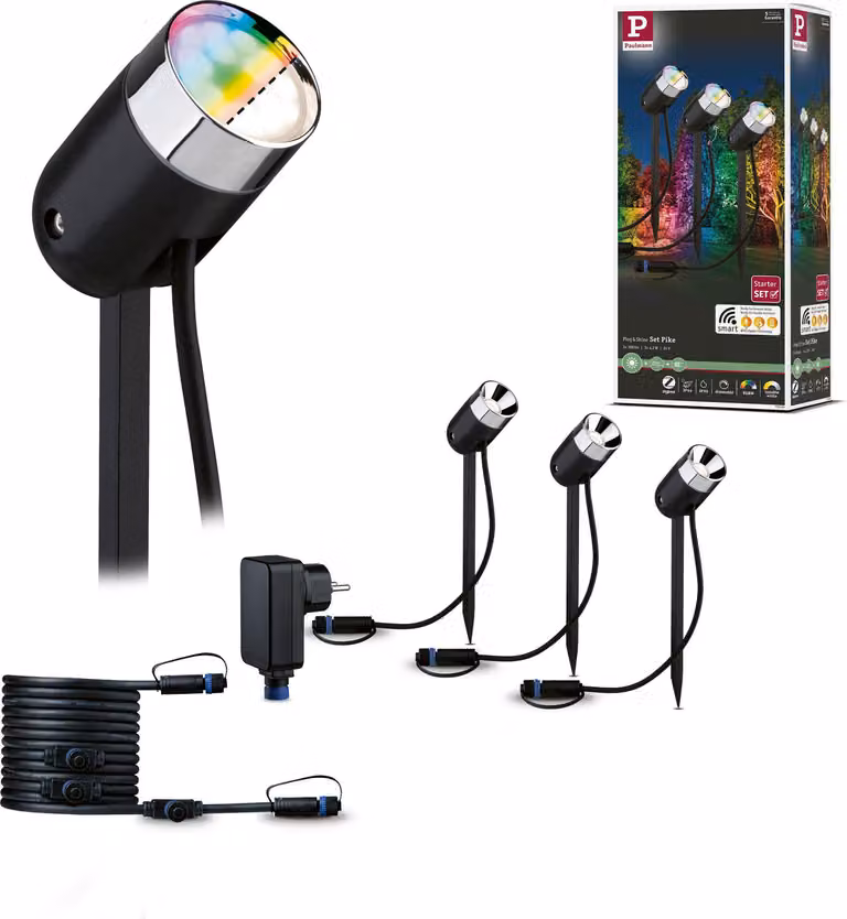 Paulmann Plug & Shine Faretto da giardino a LED Set base Pike