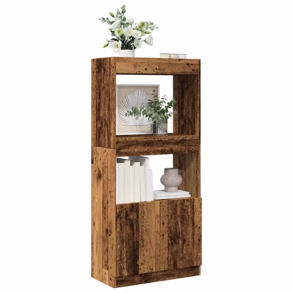Credenza classica vidaXL in MDF color marrone, L 63 cm, P 33 cm, H 140 cm