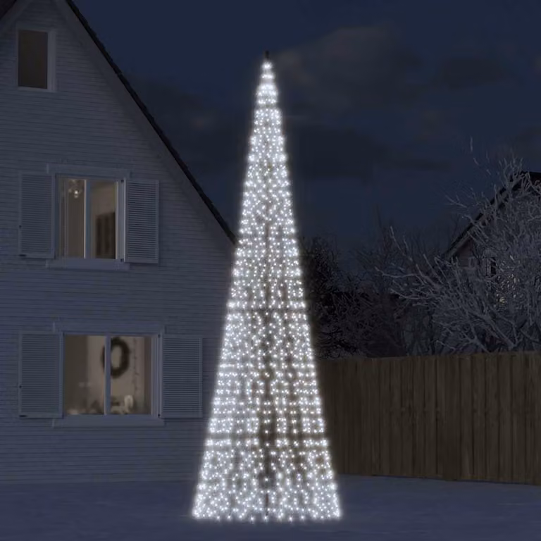 vidaXL Albero di Natale a LED 1534 LED Bianco Freddo 500 cm