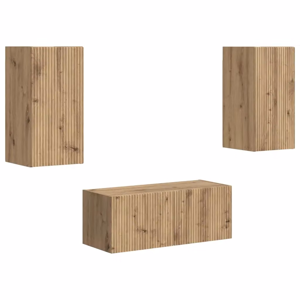 Set di 2 mobili TV moderni vidaXL in legno ingegnerizzato color marrone opaco – 2