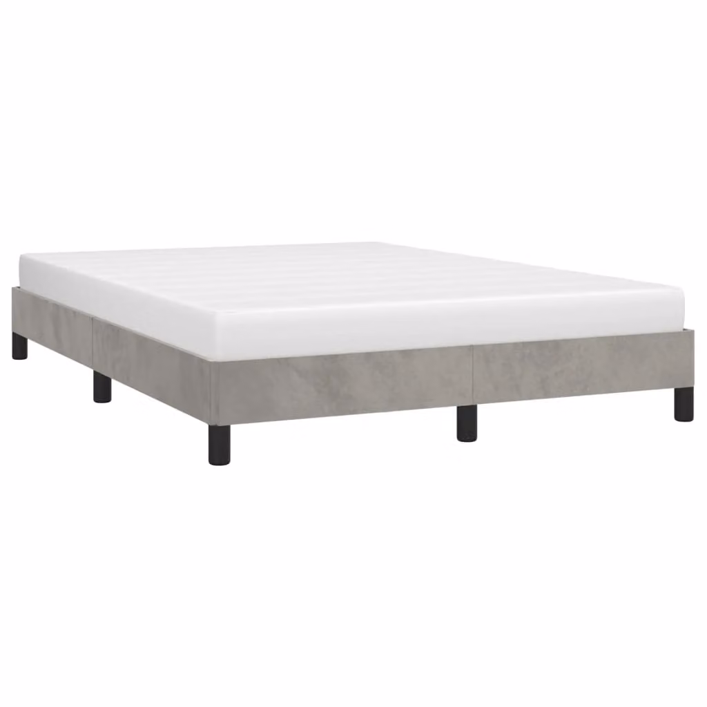 Giroletto senza Materasso Grigio Chiaro 140x200 cm Velluto