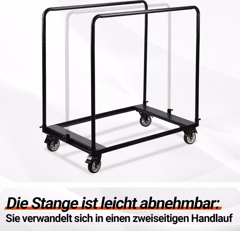Carrello porta pannelli Jayseuw Capacità di carico 1000 kg, L115*L56*H119cm, ruote bloccabili su tutti i terreni
