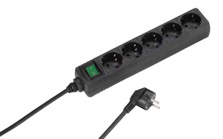 ViVanco™EBLS 5S Nero 5 prese CA 1,4 m