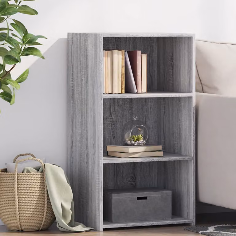 Credenza moderna vidaXL in legno multistrato e MDF, Grigio Sonoma, L: 50 cm, P: 41 cm, H: 93 cm