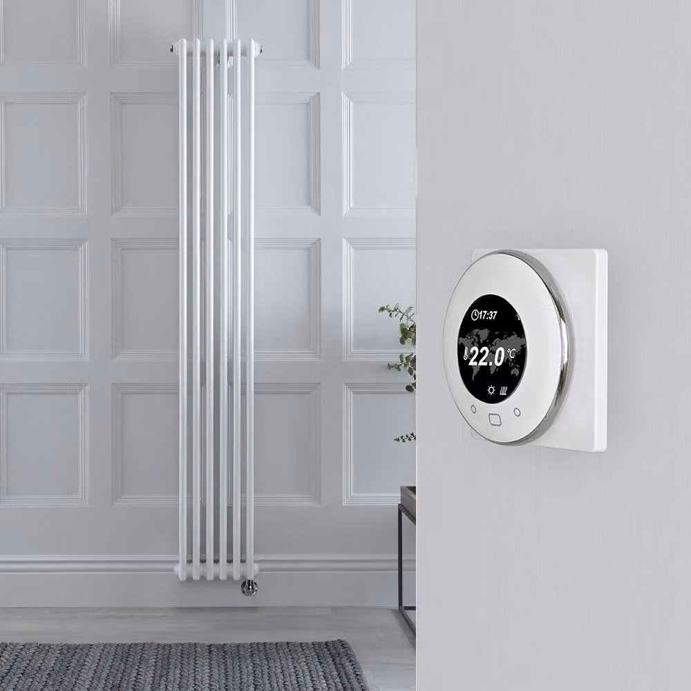 Radiatore Elettrico Verticale - Bianco Triplo con Termostato WiFi - 1800mm x 290mm